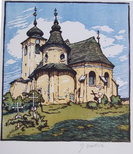 Jaroslav Votruba, Drnovický kostel, barevný dřavoryt